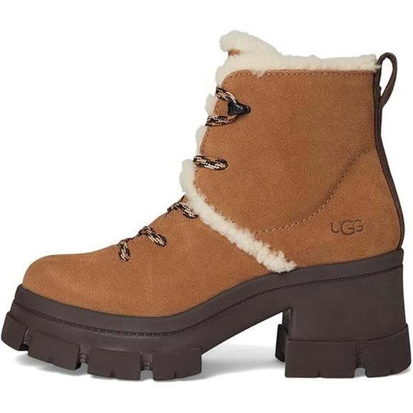 Ugg 75mm Brooklyn Hiker Boots - Women's 9.5 Chestnut - Picture 4 of 5